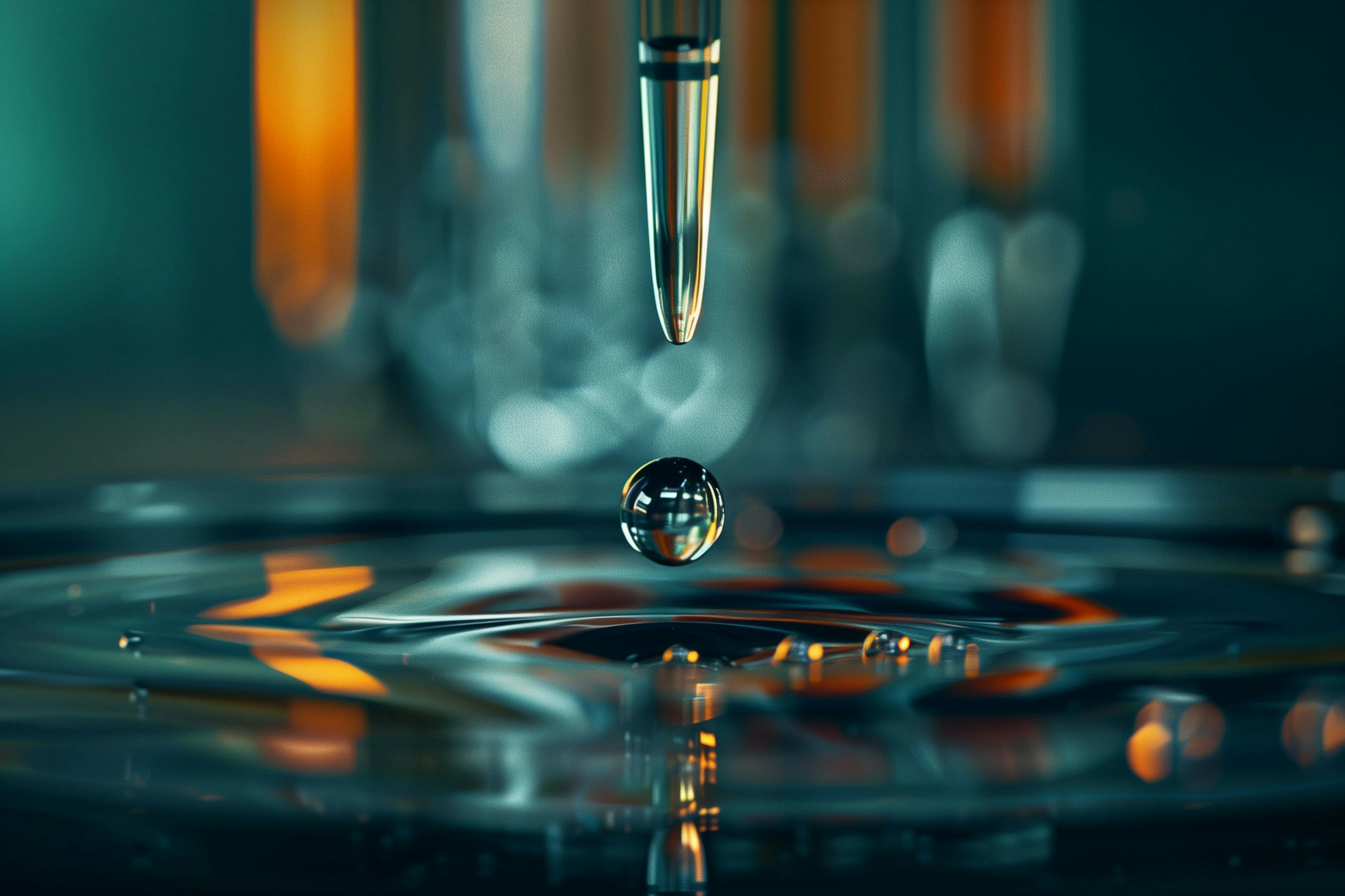 close-up capturing the moment of a single drop of liquid leaving a pipette tip during a biomedical test, symbolizing the crucial step in sample preparation for diagnostic analysis, | Image Credit: © forenna - stock.adobe.com