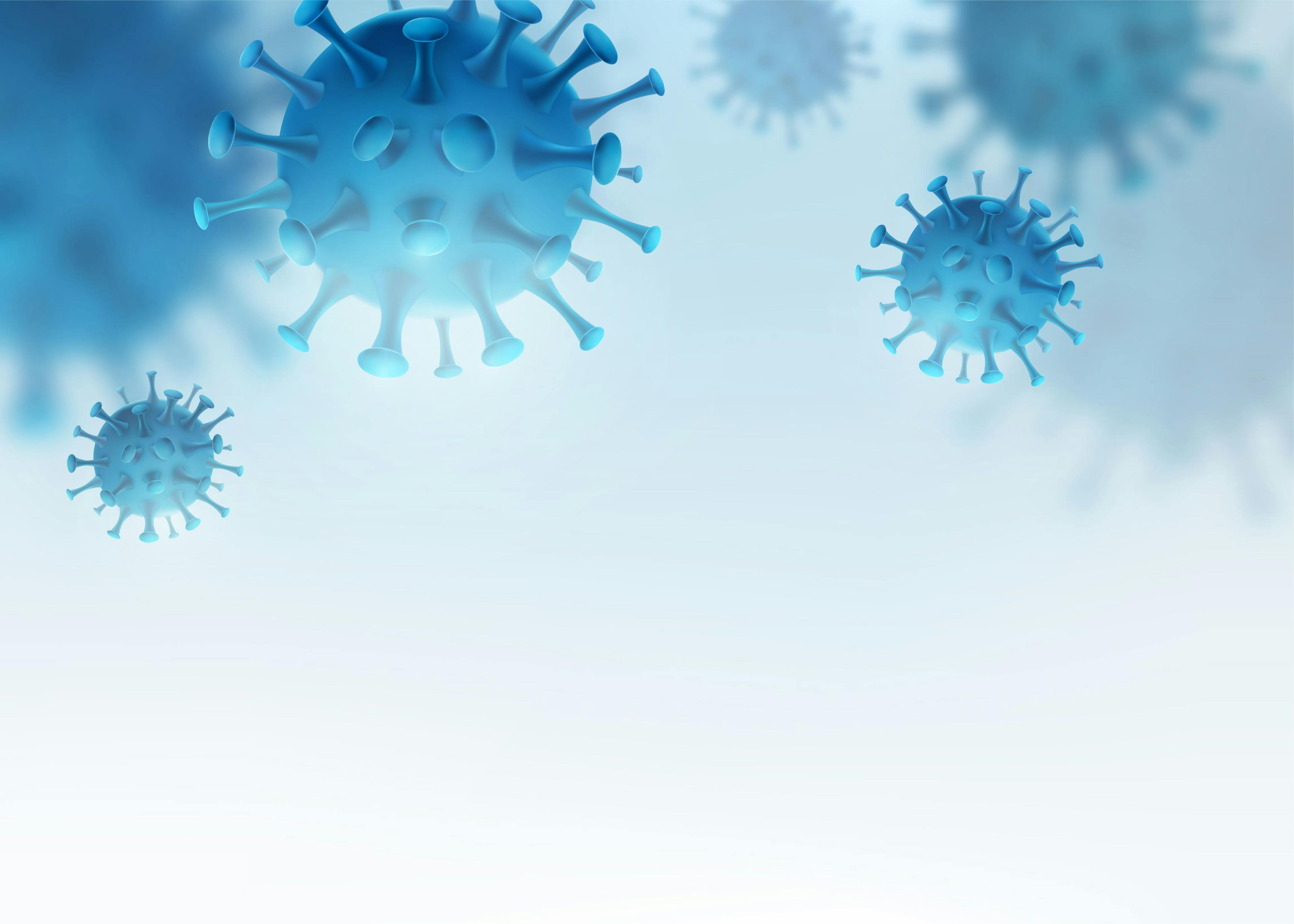 Virus, bacteria vector background. Cells disease outbreak. Coronavirus alert pattern. Microbiology medical concept for banner, poster or flyer with copy space at the down | Image Credit: © zaie - stock.adobe.com