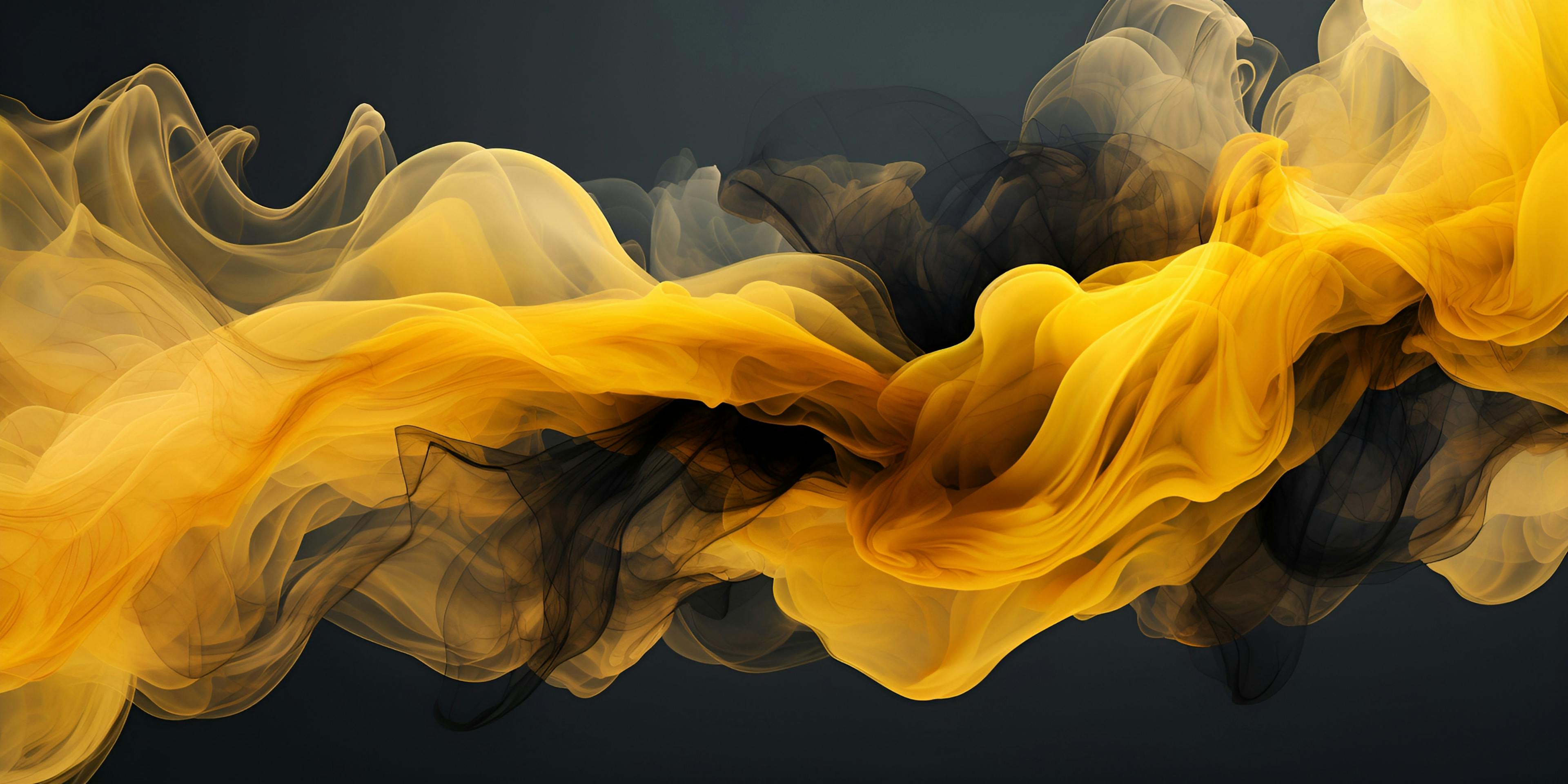 mustard color smoke background surrounded by black waves, in creative abstraction style | Image Credit: © ergapamungkas - stock.adobe.com