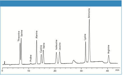 Figure 1: Sodium chromatogram of amino acids analyzed using Ph. Eur. 9.0 methods (3 ug/mL each, 50 uL injection).