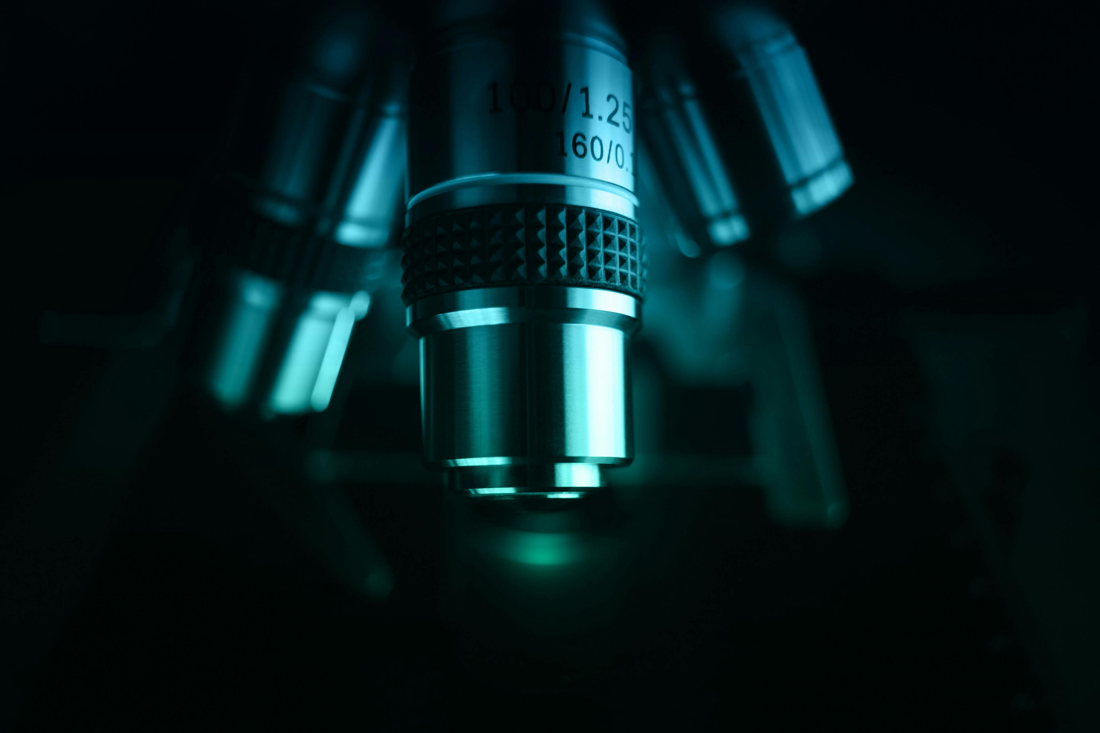 microscope glowing in the dark
