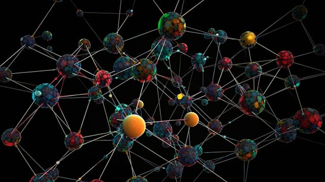 A network of interconnected molecules, illustrating chemical interactions at a microscopic level Generative AI | Image Credit: © Denis Yevtekhov - stock.adobe.com