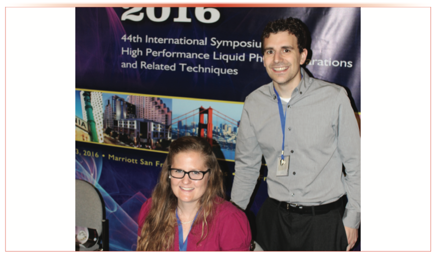Then, recently engaged Kaitlin Grinias and James Grinias (left to right) volunteered in May 2014 at the HPLC Conference in New Orleans, United States, to promote the upcoming HPLC 2016 Conference.