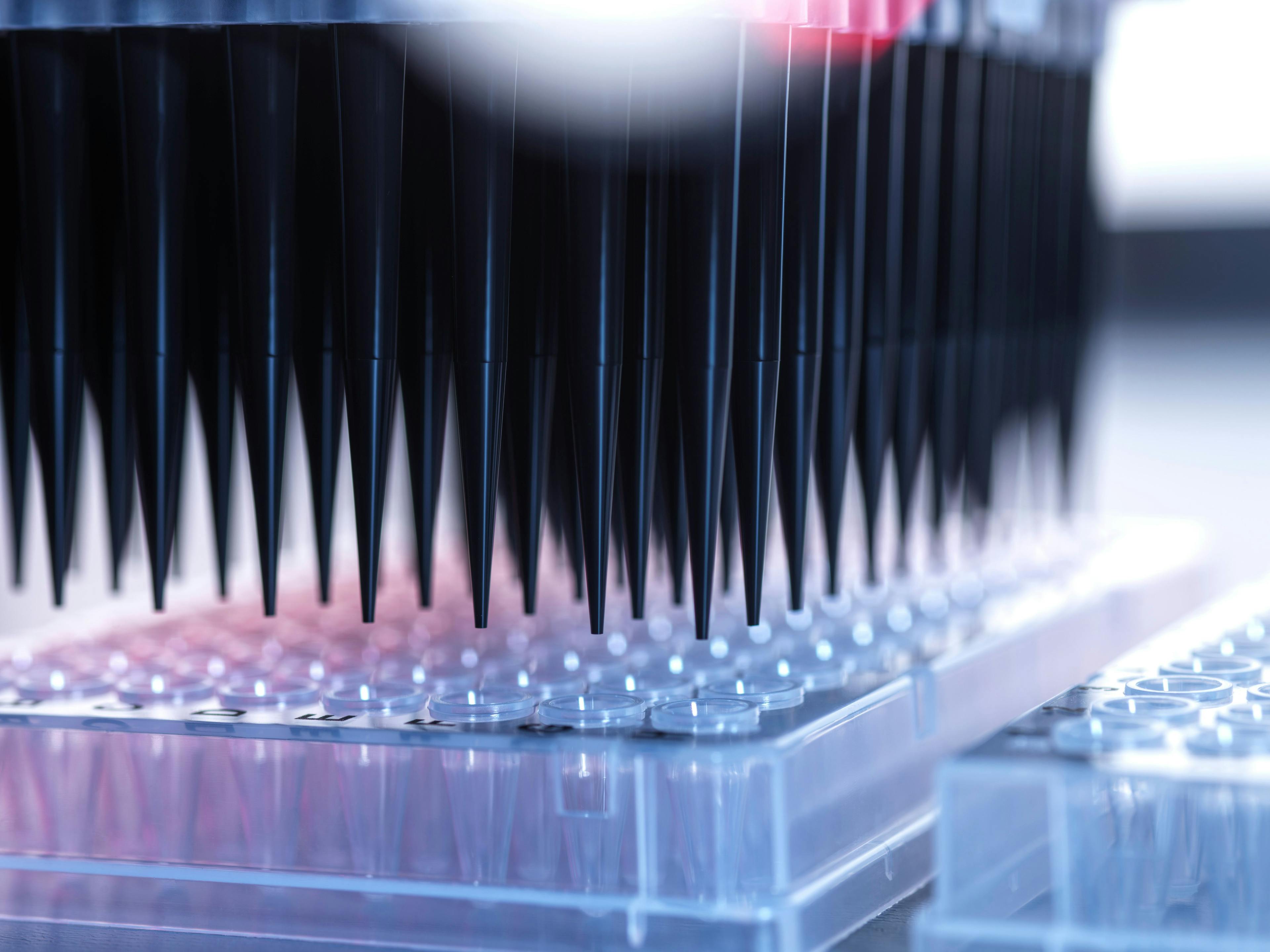Samples being pipetted into micro plates during automated analysis in lab | Image Credit: © Image Source - stock.adobe.com