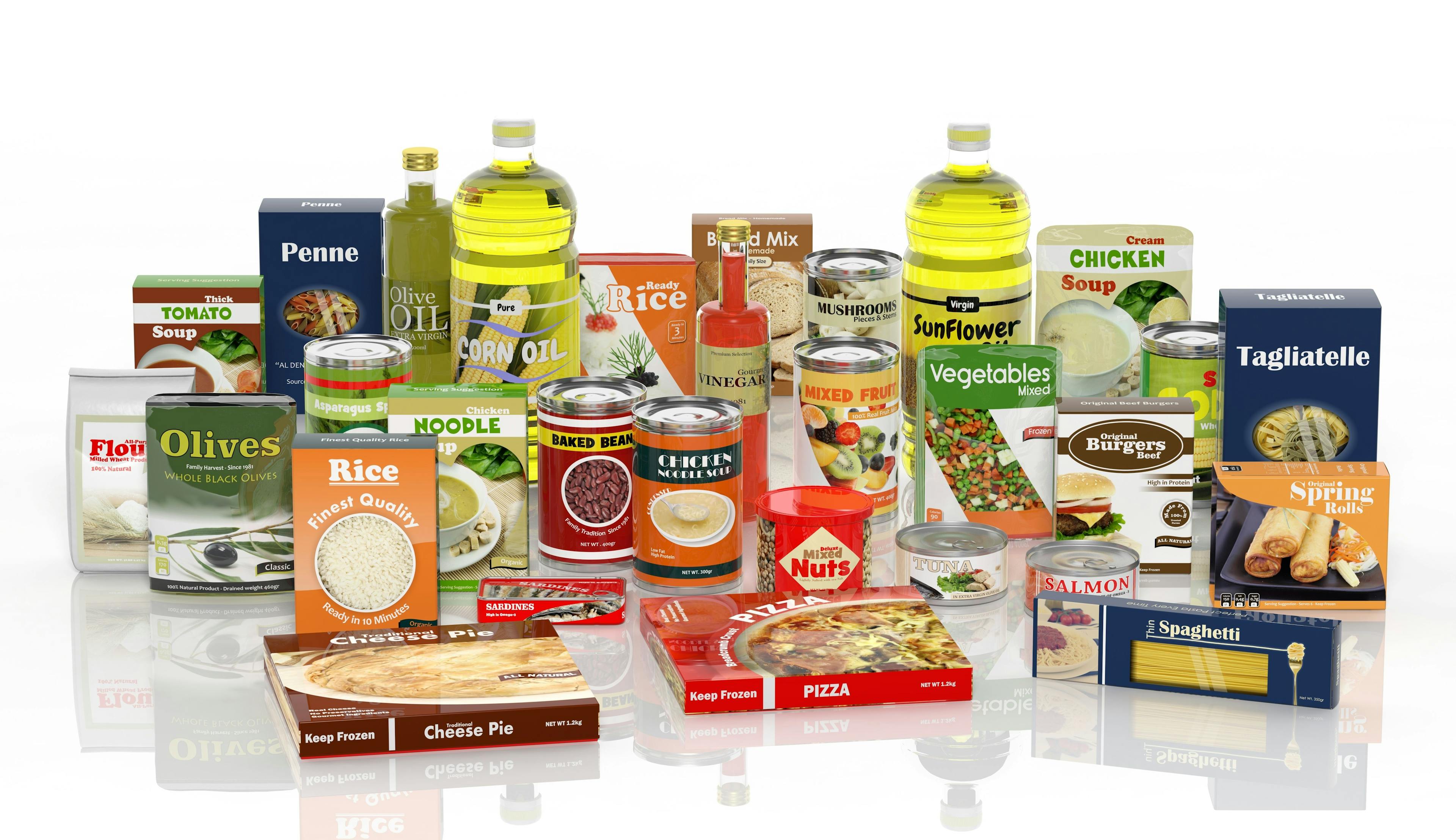 3D collection of packaged food isolated on white background | Image Credit: © viperagp - stock.adobe.com