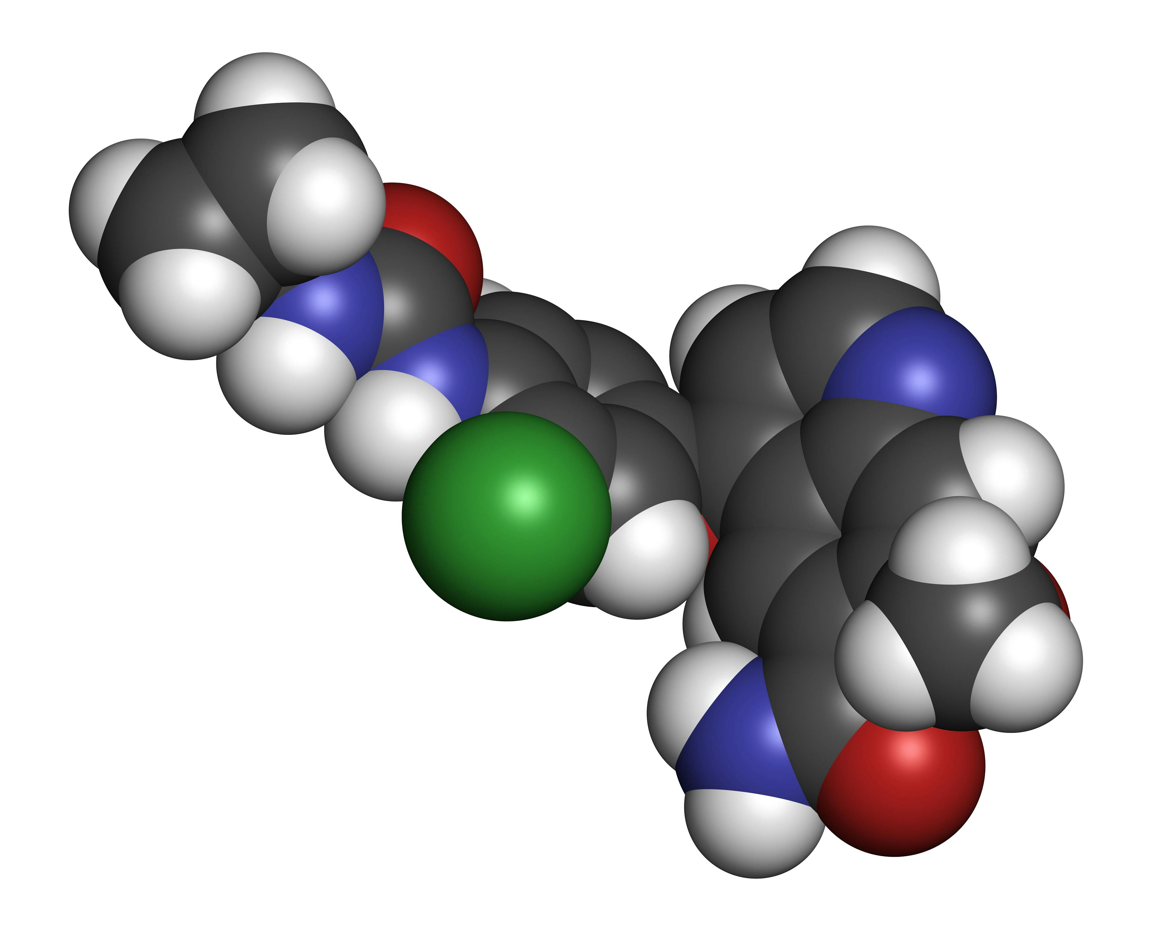 Lenvatinib cancer drug molecule (multi-kinase inhibitor). | Image Credit: © molekuul.be - stock.adobe.com