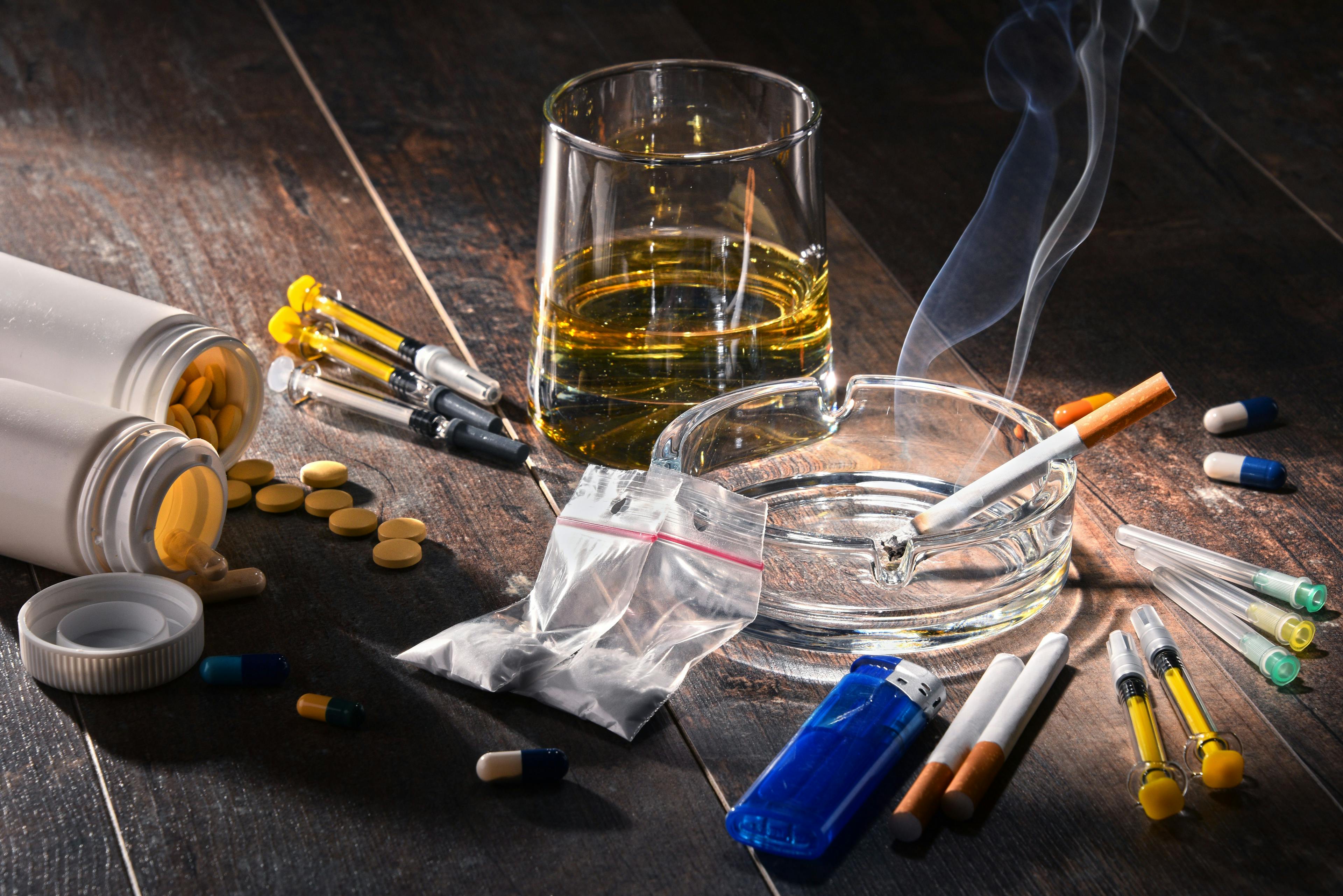 Addictive substances, including alcohol, cigarettes and drugs | Image Credit: © monticellllo - stock.adobe.com