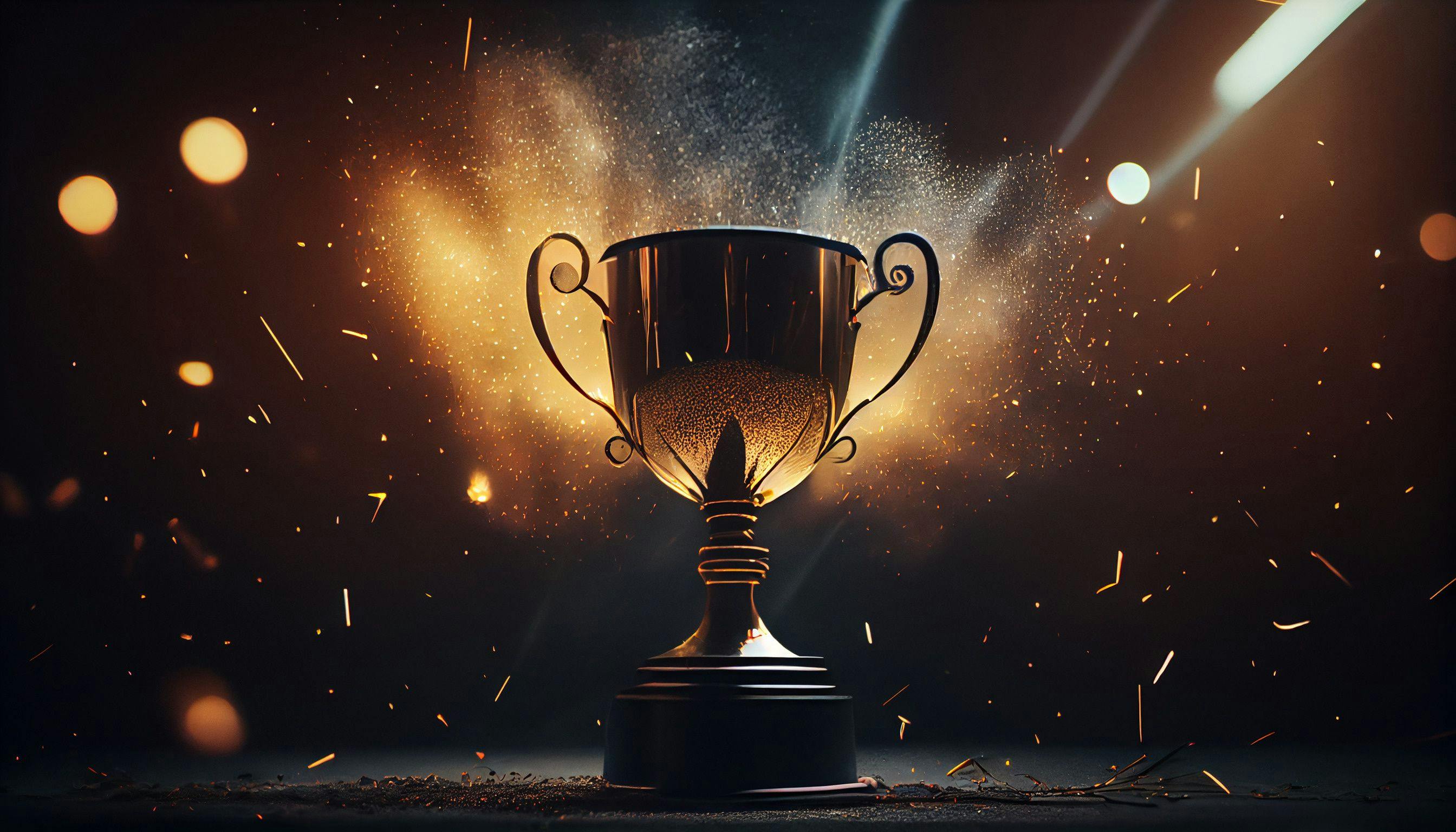 Winner trophy with flames and blurred background. Generative AI | Image Credit: © TheGoldTiger - stock.adobe.com.