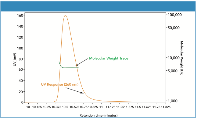 Figure 5: Molecular weight distribution of the purified 20-mer.