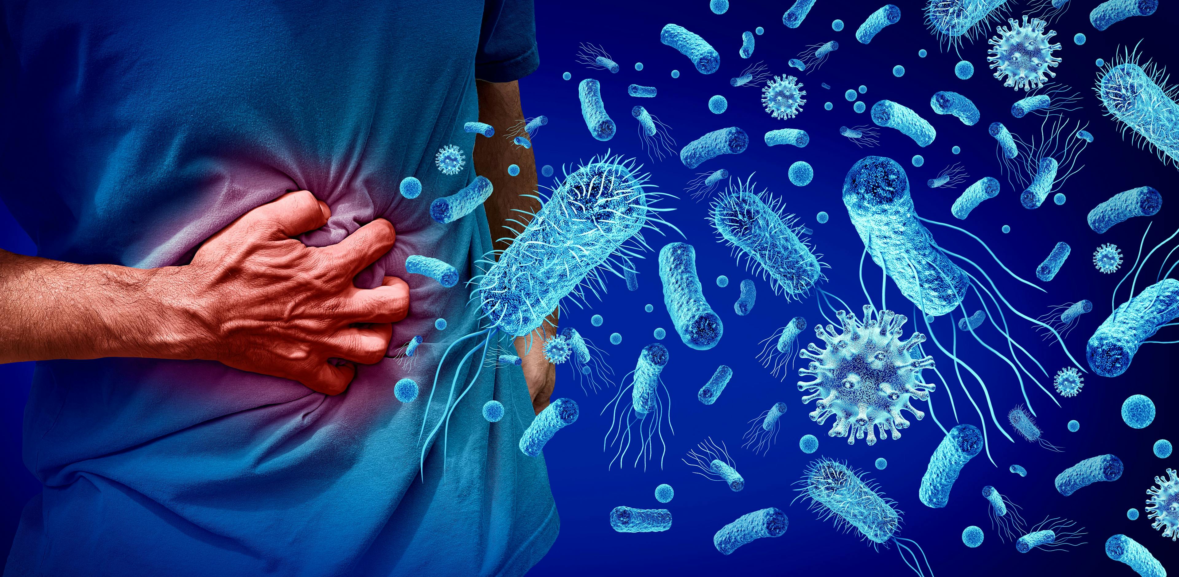 Foodborne Illness and Stomach Pains or stomachache with a painful digestive system ache as an abdominal illness or stomach infection | Image Credit: © freshidea - stock.adobe.com