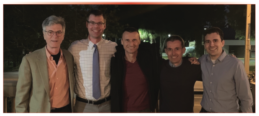 Stephen Weber, Steve Groskreutz, Gert Desmet, Fabrice Gritti, and James Grinias celebrated Desmet receiving the prestigious American Chemical Society Award for Chromatography in April 2019 at the ACS National Meeting in Orlando, United States.