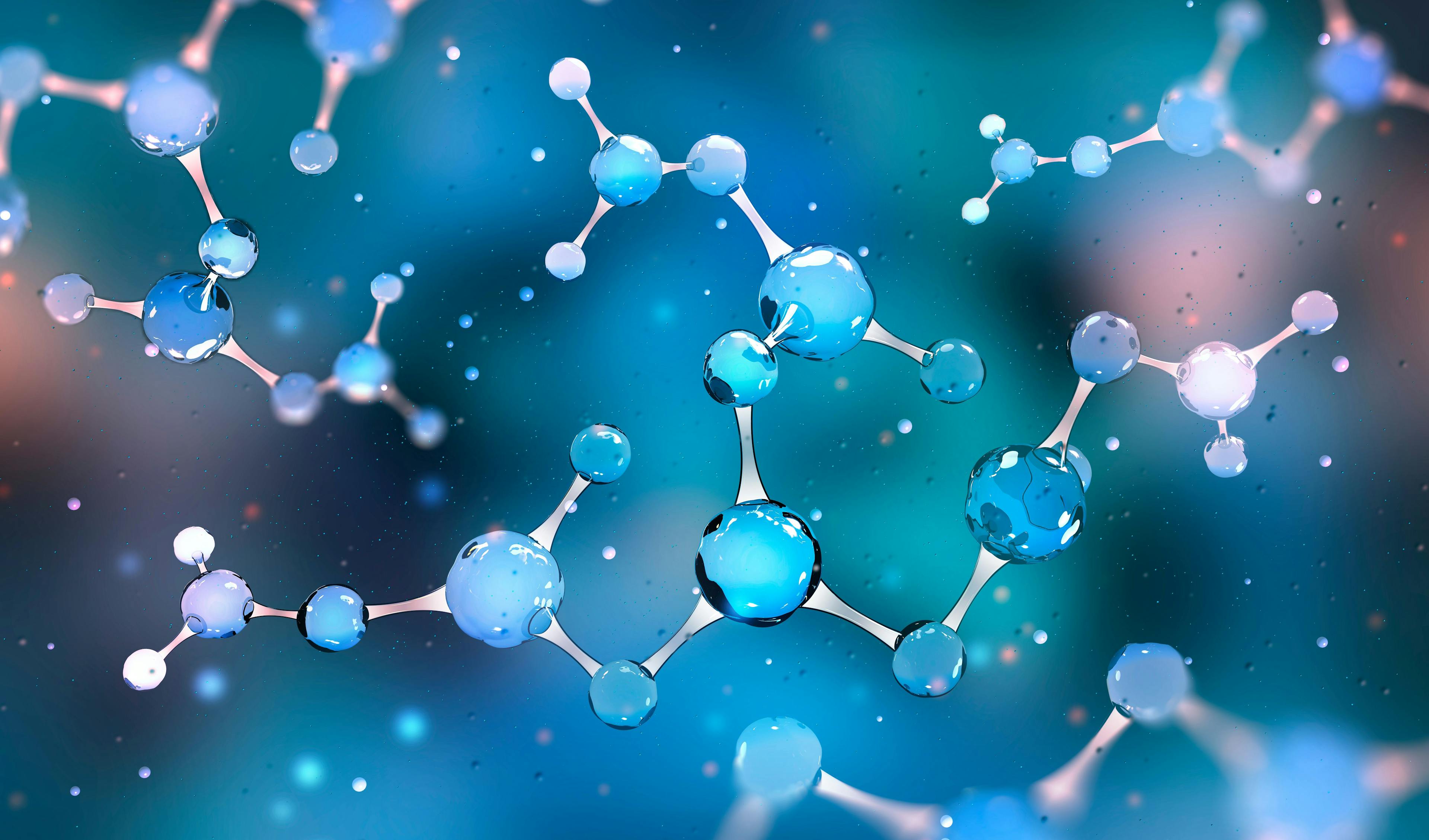 Molecule 3D illustration. Scientific breakthrough in the field of molecular synthesis. Nanotechnology in medical research of biochemical processes | Image Credit: © Siarhei - stock.adobe.com