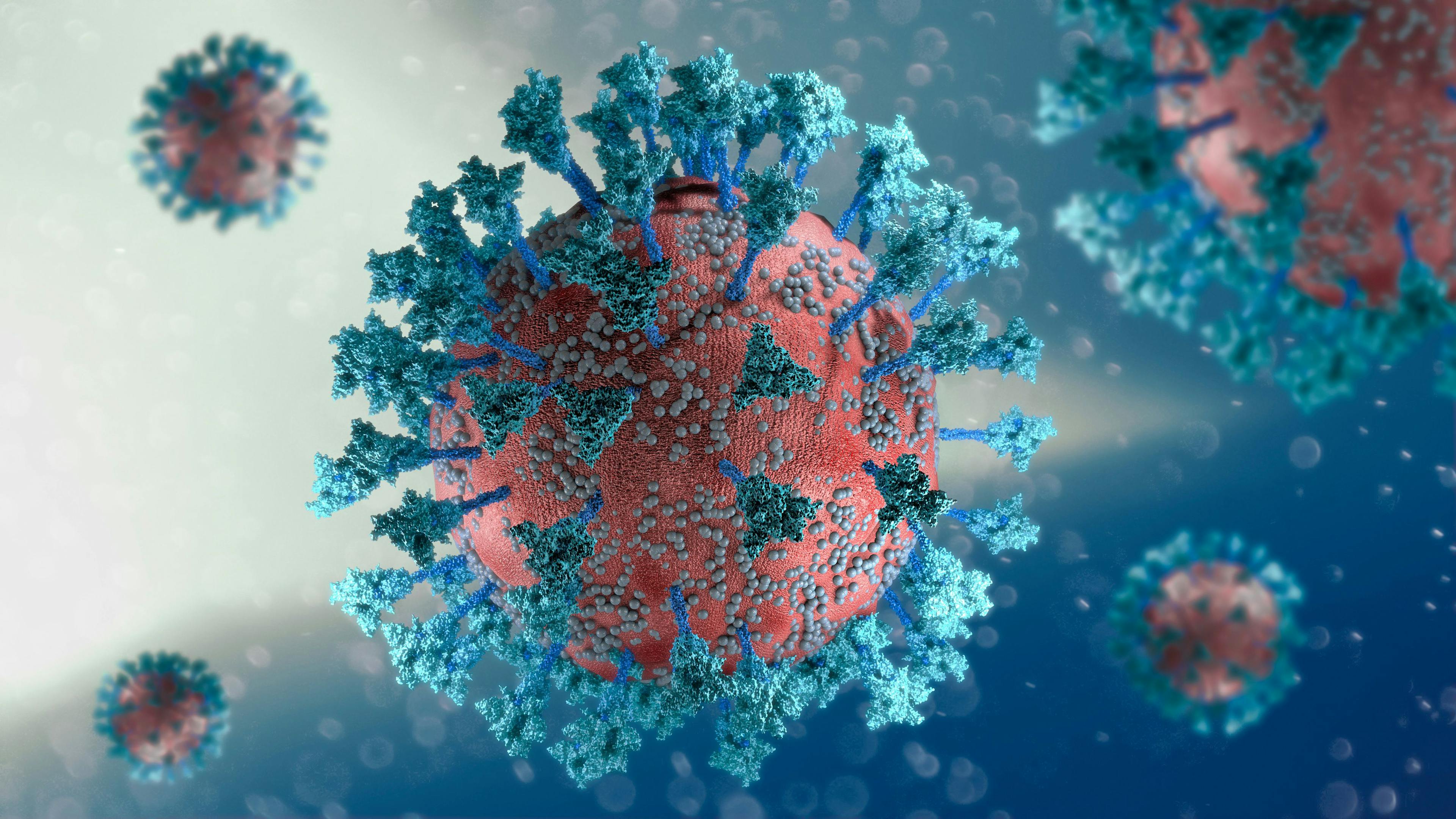 Virus variant, coronavirus, spike protein. Deltacron, Omicron. Covid-19 seen under the microscope. SARS-CoV-2, 3d rendering | Image Credit: © Naeblys - stock.adobe.com